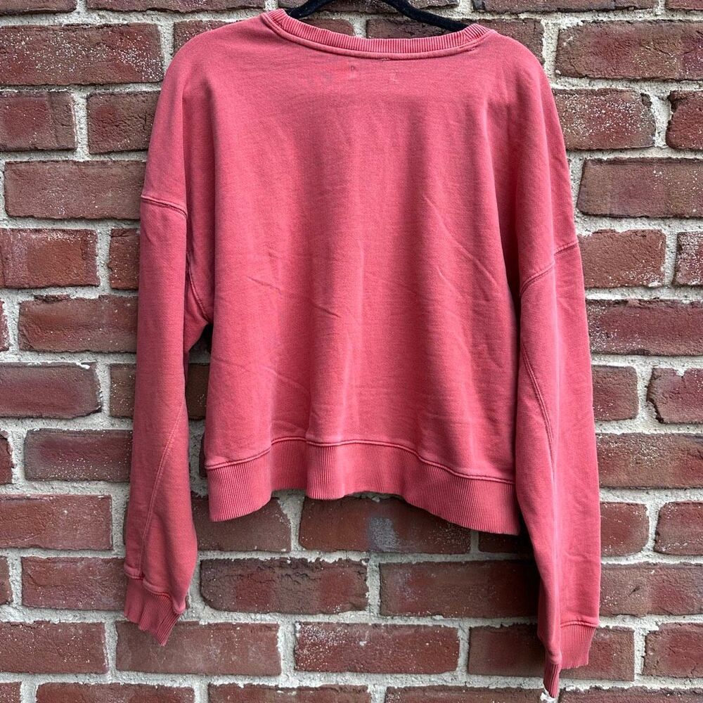 Madewell Raglan Crewneck Sweatshirt Wild Poppy Women’s XL NEW - Picture 5 of 8